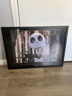 Framed Nightmare Before Christmas Photomosaic Poster
