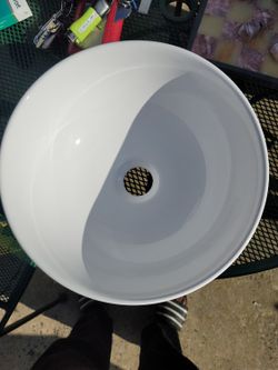 White Bathroom Round Sink