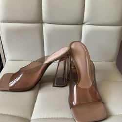 Zara Brown Clear Heels
