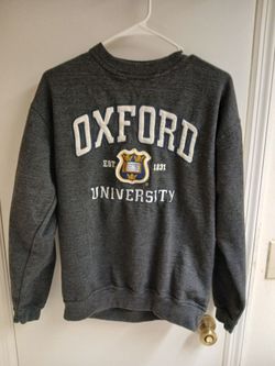 Oxford University Unisex Charcoal Gray Sweatshirt w/ Embroidered Logo Medium *10.00 Firm*
