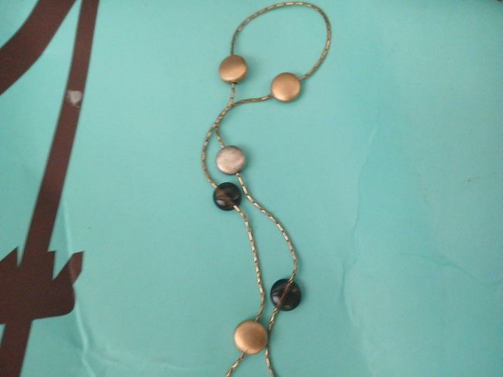 17.5 Flat Disk Casual Sparkly Titanim Chain W Lobster Clasp