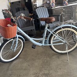 Viribus 24-Inch Women's Comfort Bike for Beach and City with Cup Holder, Blue