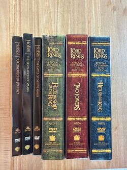 Extended versions all 3 Lord of the Rings and all 3 Hobbit DVDs