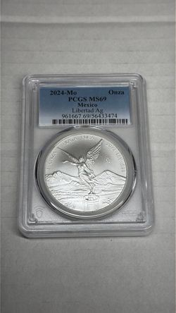 2024 Mo Mexico 1 Onza Silver Libertad MS69 PCGS Blue Label