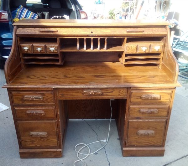 Antique Paine Furniture Oak S Roll Top Desk For Sale In Los