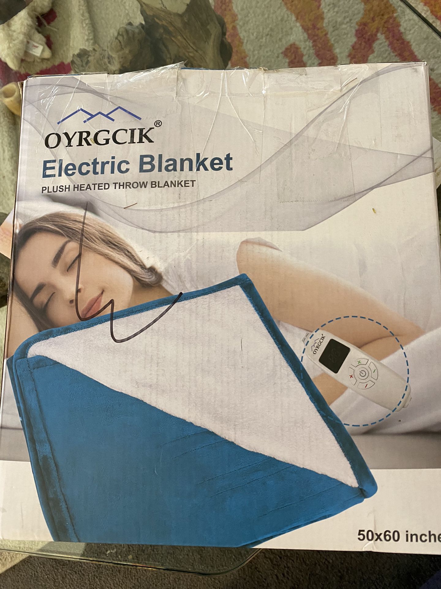 Electric Blanket 50" x 60" Heated Throw Flannel & Sherpa Fast Heating Blanket