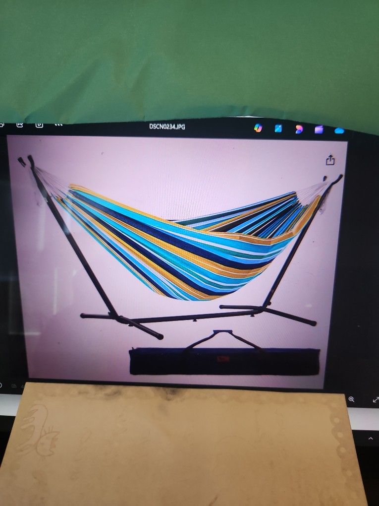 Portable Vivere Hammock Steel Stand Holds 450 Lbs Carry Bag