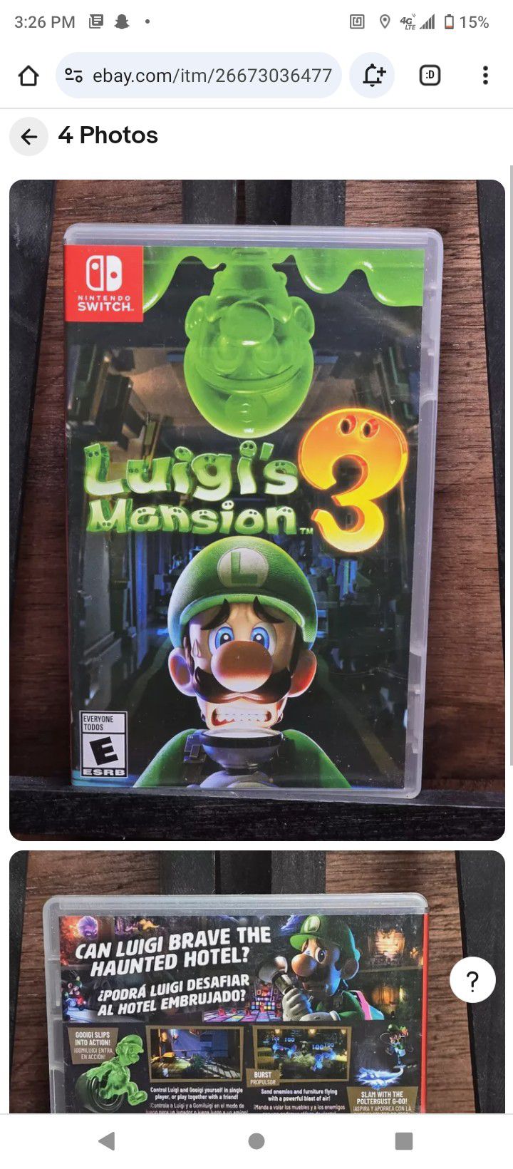 Switch Nintendo Luigi mansion 3
