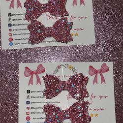 Small Size Chunky Pink Color Girls Hair Bows 