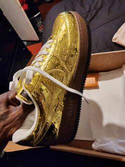 Nike Air Force 1 Low Louis Vuitton By Virgil Abloh Metallic Gold