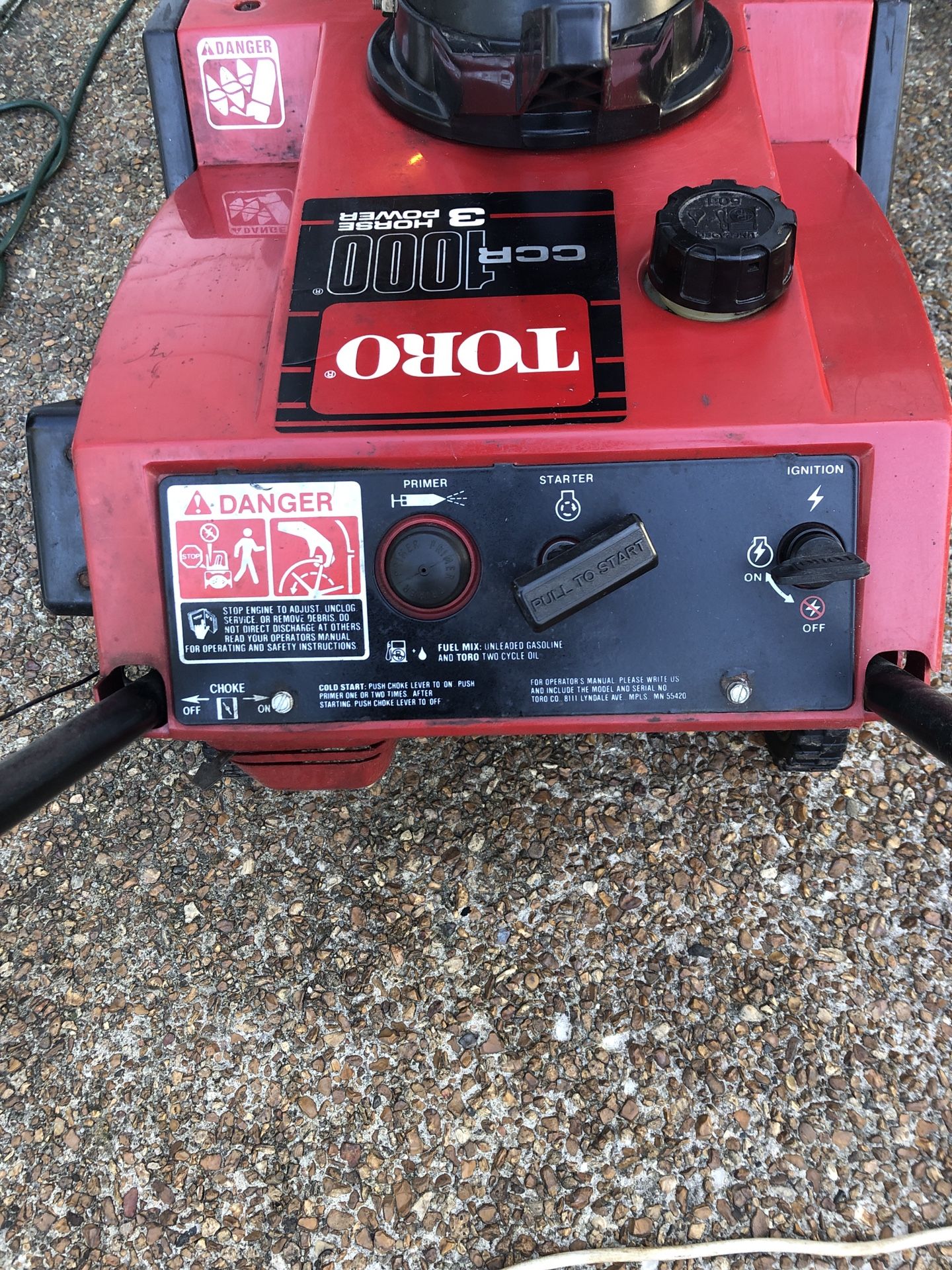 Toro snow blower ccr 1000 for Sale in Chicago Ridge, IL OfferUp