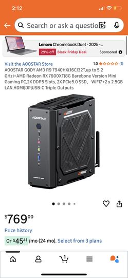 AOOSTAR GODY AMD Mini Gaming PC.
