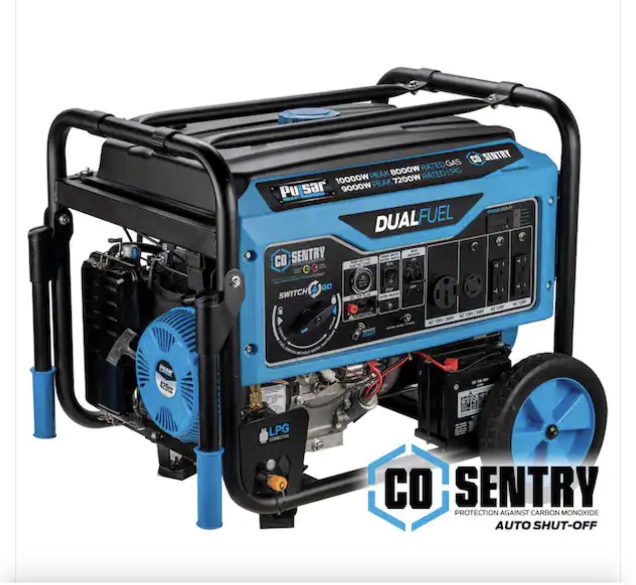 10,000/8,000  Watt Dual-Fuel Portable Generator