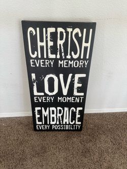 Black Inspirational Quote Wall Canvas Sign