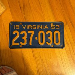 53 VA License Plate 