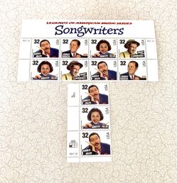 11 VINTAGE POSTAL STAMPS / SONG WRITERS SERIES