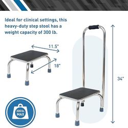 Brand New Multipurpose Step Stool with Handle and Non-Slip Rubber Feet for Adults and Seniors, Designed for Home, Offices, & Clinics