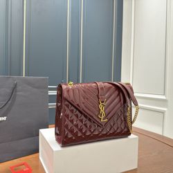 YSL Leather Envelope Bag Shoulder Bag 