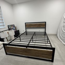 Queen Size Bed Frame w/ Mattress
