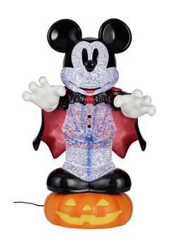 Disney Mickey Mouse 16” Illuminated Halloween Spinning Glitter Lantern w/ LED Lights New In Box