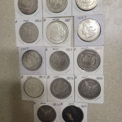 Assorted Morgan Silver Dollars.  $45 Each 