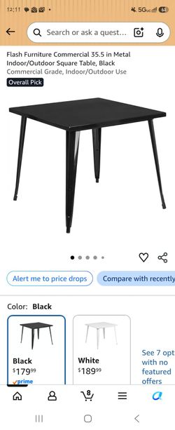 Black square table