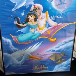 Disney Aladin Pic glass vynl frame 16x20
