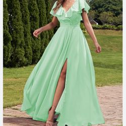 Light Green Prom, Formal Dress, Bridesmaid 