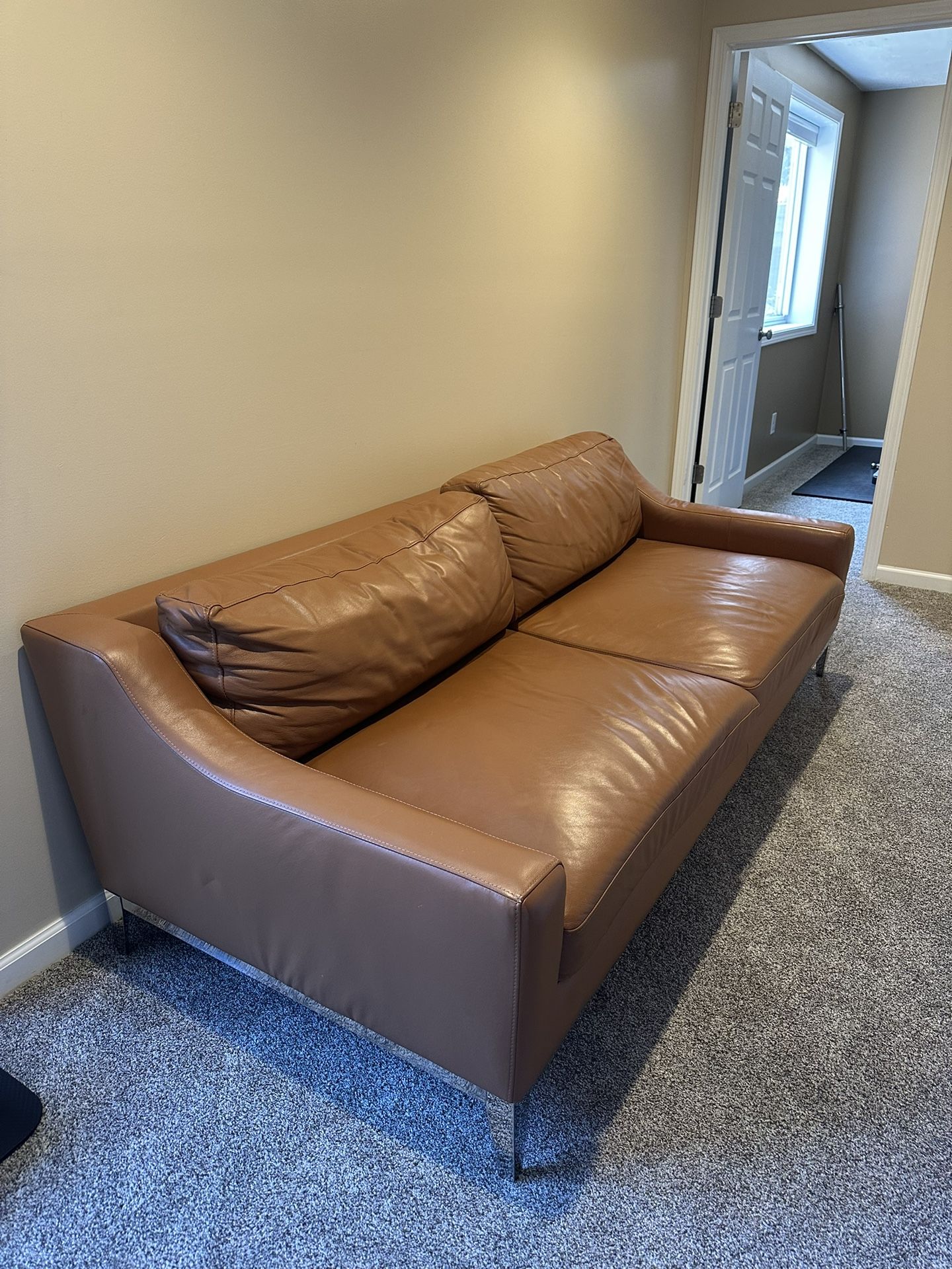 Real Leather Caramel Couch 