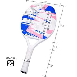 IANONI Beach Tennis Paddle Beach Tennis Racket Carbon Fiber with EVA Memory Foam Core Tennis

(Wht)