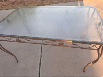Metal Patio table w/Glass top