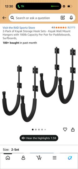 Kayak wall hangers
