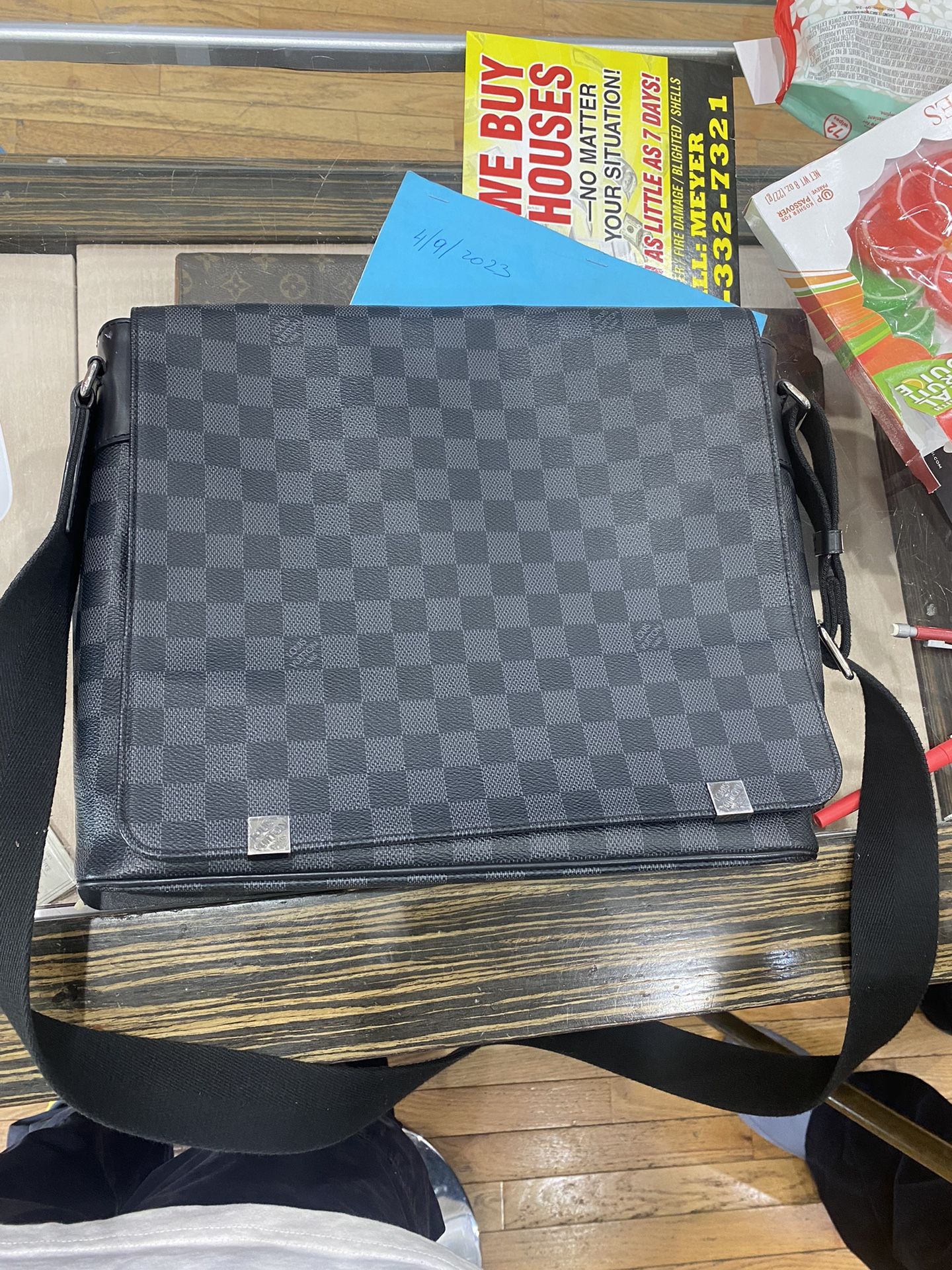 Sold New Louis Vuitton Graphite Utility Messenger Bag