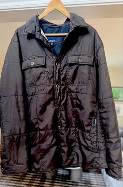 Faconnable Men’s 2XL Chocolate Brown Quilted Insulated Snap Front, Collar Jacket
