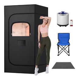 Portable Steam Sauna for Home with 3L 1200W Steamer, Remote Control, Folding Chair