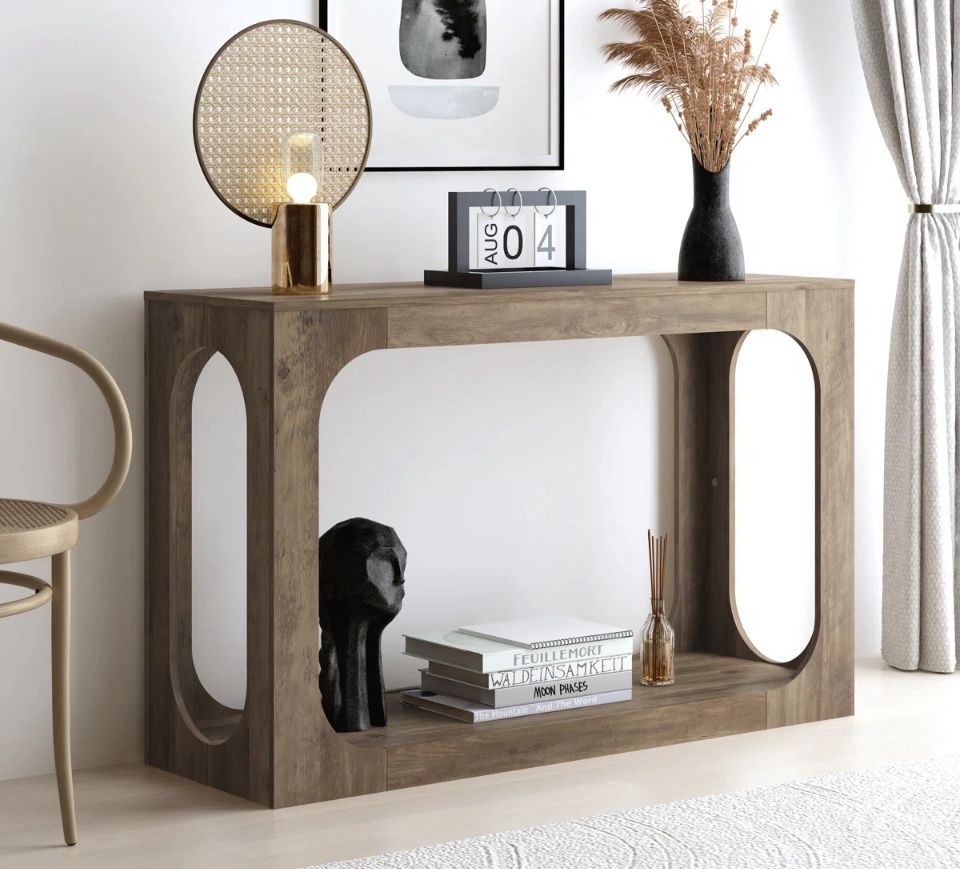 47” Side Table Console Buffet Sideboard Brown Beige Tan 