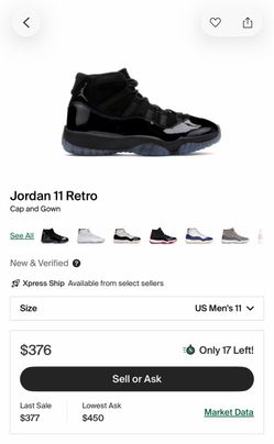 Jordan 11 Retro Cap and Gown