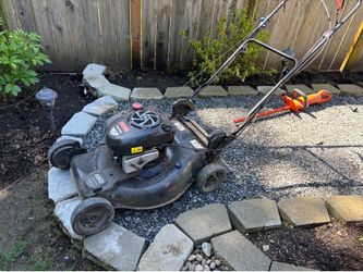 Free lawnmower and hedge trimmer