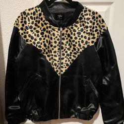 Leopard Print Valfre Bomber Jacket