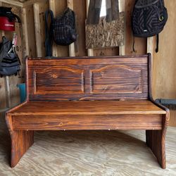 Vintage Church Bench With Storage
