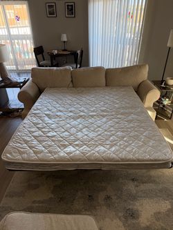 Beige Fabric Sofa Bed