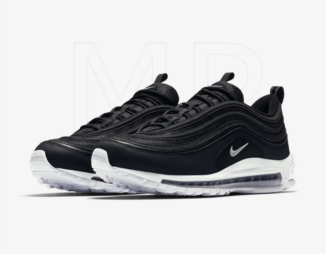Nike Air Max 97 Running Shoes Sneakers Black White 921826 001 Mens