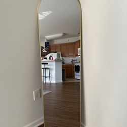 Arched Full Length Mirror Gold