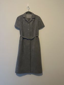 Vintage Grey Suede Dress W/ Belt 