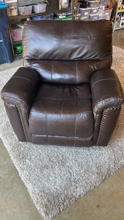 Dark Brown Leather Recliner Chair