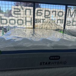 QUEEN SIZE BEAR STAR HYBRID MATTRESS & BOX SPRING BED SET