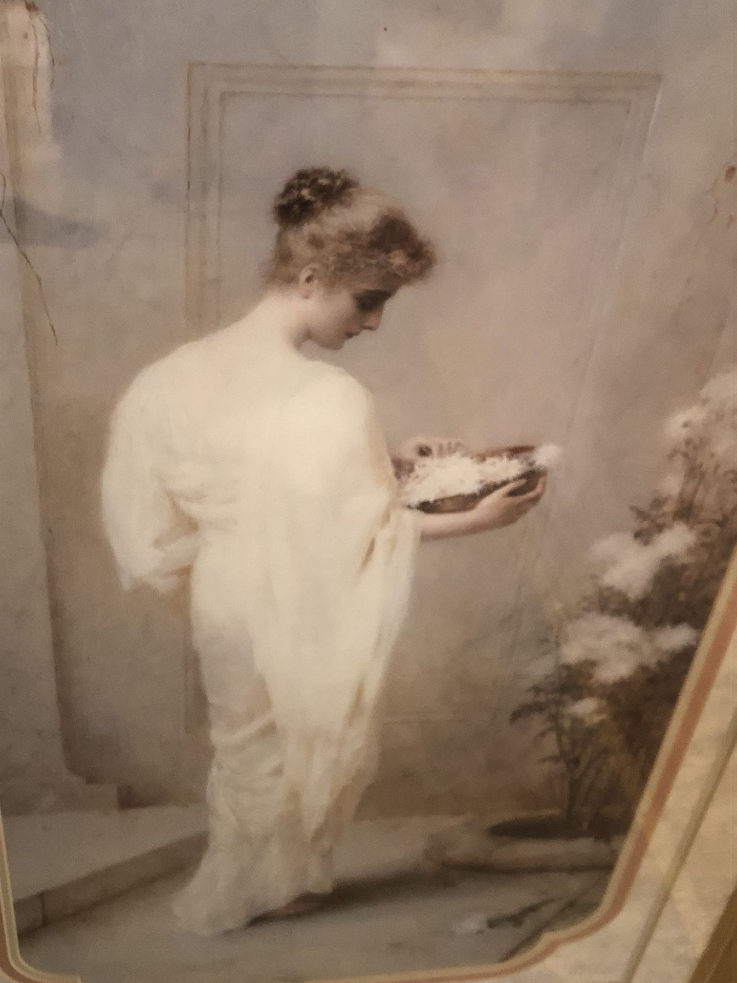 Gorgeous Victorian Woman Framed Print in Gold Decorative Frame