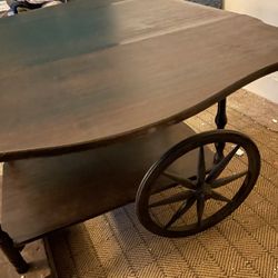 Antique Tea Cart . Wood Wheels .  EX Conditition