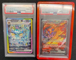 PSA 10 Vaporeon SIR & TR Moltres Stamped Promo