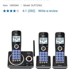 New 3 Home cordless phones works with cell phone 